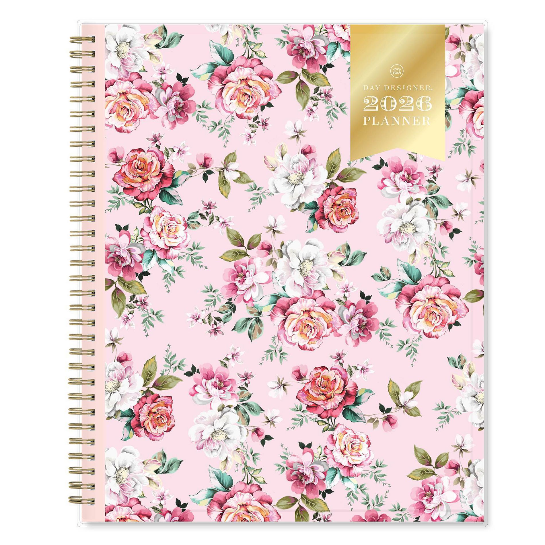 Blue Sky Day Designer 2026 Weekly/Monthly Planning Calendar 8.5"x11" Rose Pink Floral