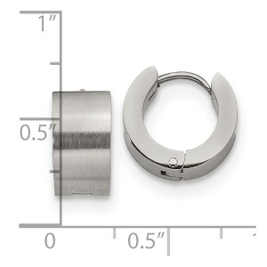 Chisel Stainless Steel Brushed and Polished 7mm Hinged Hoop Earrings - 1 of 4