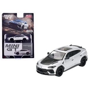 Lamborghini Urus Performante Grigio Nimbus Gray Metallic with Carbon Hood Limited Edition 1/64 Diecast Model Car by Mini GT - 1 of 4