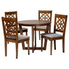 Baxton Studio Valerie Modern Grey and Walnut Brown Wood 5-Piece Dining Set - 2 of 4