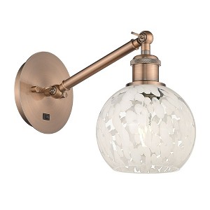 White Mouchette - 1 Light Arm Adjusts Up and Down Wall Sconce In Modern Style-8 Inches Tall and 6 Inches Wide - 1 of 1