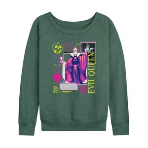 Women's - Disney - Evil Queen Vapor Wave Lightweight French Terry Wide Neck Long Sleeve Shirt - 1 of 4