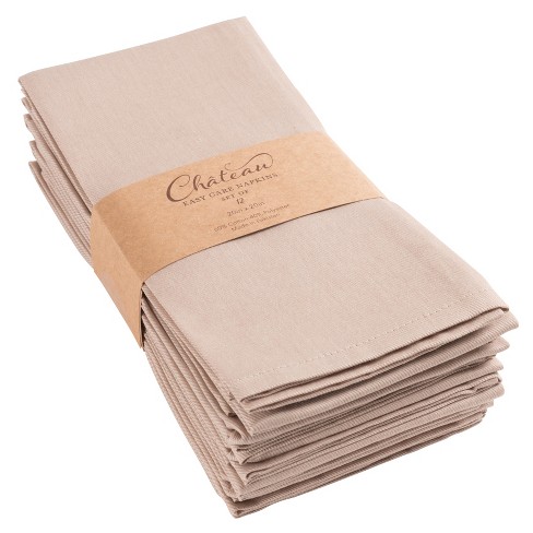Kaf Home Chateau Easy-care Cloth Dinner Napkins - Set Of 12 Oversized (20 X  20 Inches) (white) : Target