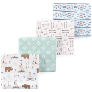 Luvable Friends Little Treasure Flannel Receiving Blankets 4pk - 1 of 1