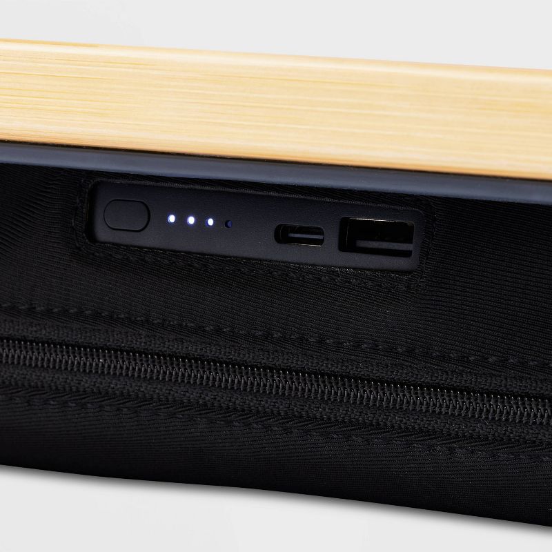 Bamboo Lap Desk with Powerbank and Charging Cable Brown/Black - Threshold&#8482;, 4 of 6