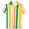 Lars Amadeus Men's Short Sleeve Button Down Summer Beach Vertical Striped Shirts - 2 of 4