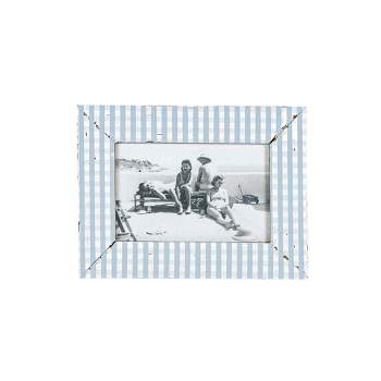 4x6 Inch Blue Plaid Picture Frame Wood, MDF & Glass by Foreside Home & Garden