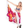 LA LEELA Women's Summer Beach Wrap Bikini Wraps Sarong Coverup Skirt Bathing suit Swimsuit Swimwear Cover Up for Women One Size White, Floral - 2 of 4