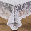 HLC.ME Harper Floral Patterned Scalloped, Wrinkle Resistant, Lace Fabric Table Cloth for Round and Rectangle Tables - 3 of 4