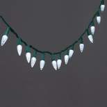 60ct LED C6 Faceted String Lights Cool White with Green Wire - Wondershop™