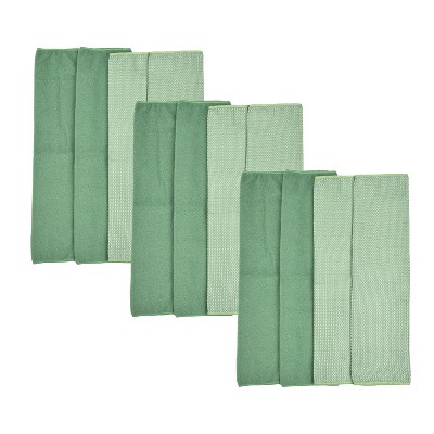 Trio Home All Purpose Microfiber Waffle Towels, Reusable, Washable, Lint Free, Kitchen, Bathroom, Car, RV, Window, Cleaning, Dusting - 16"x19"