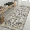 2x6 Vintage Washable Rug, Machine Washable Entryway Carpet with Distressed Gray Pattern, Low Pile Fade-Resistant - 2 of 4