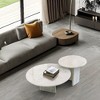Lyngins Genuine Marble Round End Table, Natural Marble Small Coffee Table, Stone Side Table for Living Room, Nightstand with Semi-Polished Surface - 4 of 4