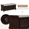 Classic Storage Bench with Cushioned Seat and Three Drawers for Entryway and Living Room - 3 of 4