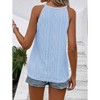 Womens Top Sleeveless Lace Up Halter Neck Openwork Tank Top - 3 of 4