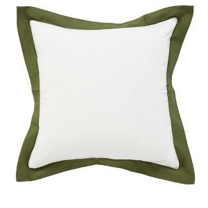 20" X 20" White And Golden Yellow 100% Cotton Geometric Zippered Pillow - 1 of 4
