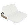 VisioGear Outdoor Rattan Daybed, Patio Daybed with Adjustable Backrest and Removable Cushions&Pillows for Garden, White, 62.6"*77.8"*35.8" - 2 of 4