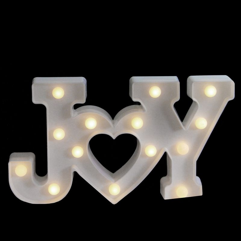 Northlight 12.75" Battery Operated LED Lighted "JOY" Christmas Marquee Sign - Warm White, 2 of 5