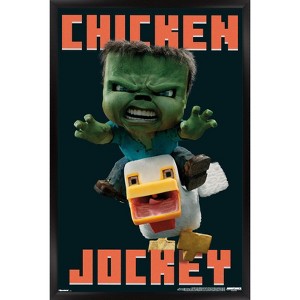 Trends International A Minecraft Movie - Chicken Jockey Framed Wall Poster Prints - 1 of 4