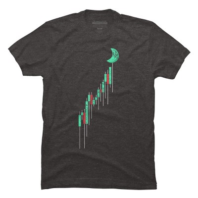 Men's Design By Humans Crypto Trading Hodl Vintage Stock Chart To The Moon By MiuMiuShop T-Shirt