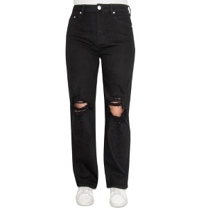 Almost Famous Womens Ripped Knee Wide Leg Jeans - 1 of 1