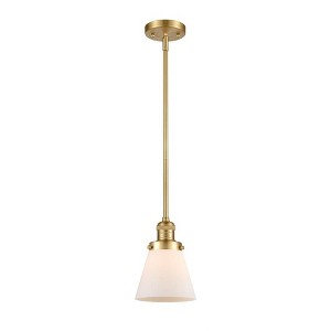 Cone - 1 Light Stem Hung Mini Pendant In Industrial Style-8 Inches Tall and 6 Inches Wide - 1 of 1
