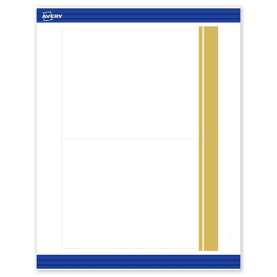 Avery 5" x 7" Cards, Gold Double-Dipped Edge, 20 ct