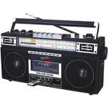 Supersonic Retro 4-Band Radio and Cassette Player with Bluetooth (Black)