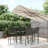 vidaXL Garden Bar Set Black PE Rattan, Powder-Coated Steel, Tempered Glass - 2 of 4