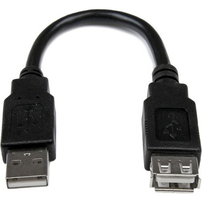 StarTech.com 6in USB 2.0 Extension Adapter Cable A to A - M/F - Type A Male USB - Type A Female USB - 6 - Gray
