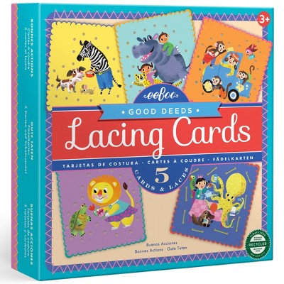 Eeboo Good Deeds Lacing Cards Set Of 5 Cards Ages 5 Target