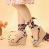 Perphy Women's Platform Floral Printed Open Toe Espadrille Wedge Sandals - 4 of 4