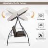 Aoodor 3-Seat Outdoor Rattan Patio Swing with Adjustable Dark Blue Canopy, Built-in Quick-Drying Foam Seat, Rattan Wicker, Rust-Resistant Iron Frame - 4 of 4