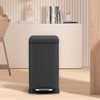 3.2 Gallon Step On Trash Can with Soft Close Lid, Modern Garbage Can with Oot Pedal and Inner Bucket, Metal Waste Basket for Bathroom, Bedroom - 2 of 4