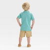 Toddler Boys' Knit Polo Shirt and Woven Shorts Set - Cat & Jack™ Green - image 3 of 4