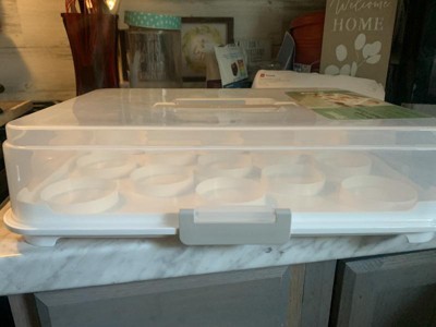 Plastic Rectangle Cupcake Carrier Clear/white/gray - Figmint™ : Target