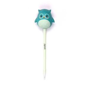 Yoobi Novelty Ballpoint Pen Squishy Topper Teal Owl - 1 of 4