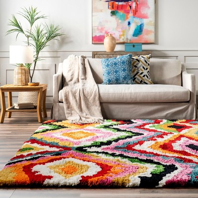 Carnival Abbey Multicolor Abstract Shag Area Rug, 7.6' x 9.6'