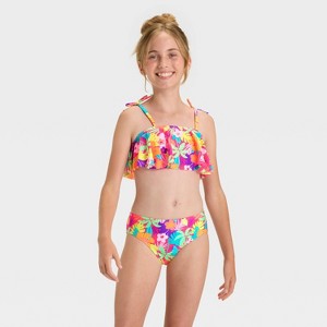 Girls' 'Dreamy Tropical' Floral Printed Bikini Set - Cat & Jack™ - 1 of 3