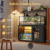 Aheaplus Fish Tank Stand with Hutch and Storage Cabinet, Aquarium Cabinet with Power Outlet & LED Light - 4 of 4