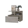 INFURNIC Nightstands Augusta Floating Nightstand with 2-Tier Shelf and Drawer Space-Saving Design for Bedroom, Gray, 13.2"*14.01"*11.61" - 2 of 4