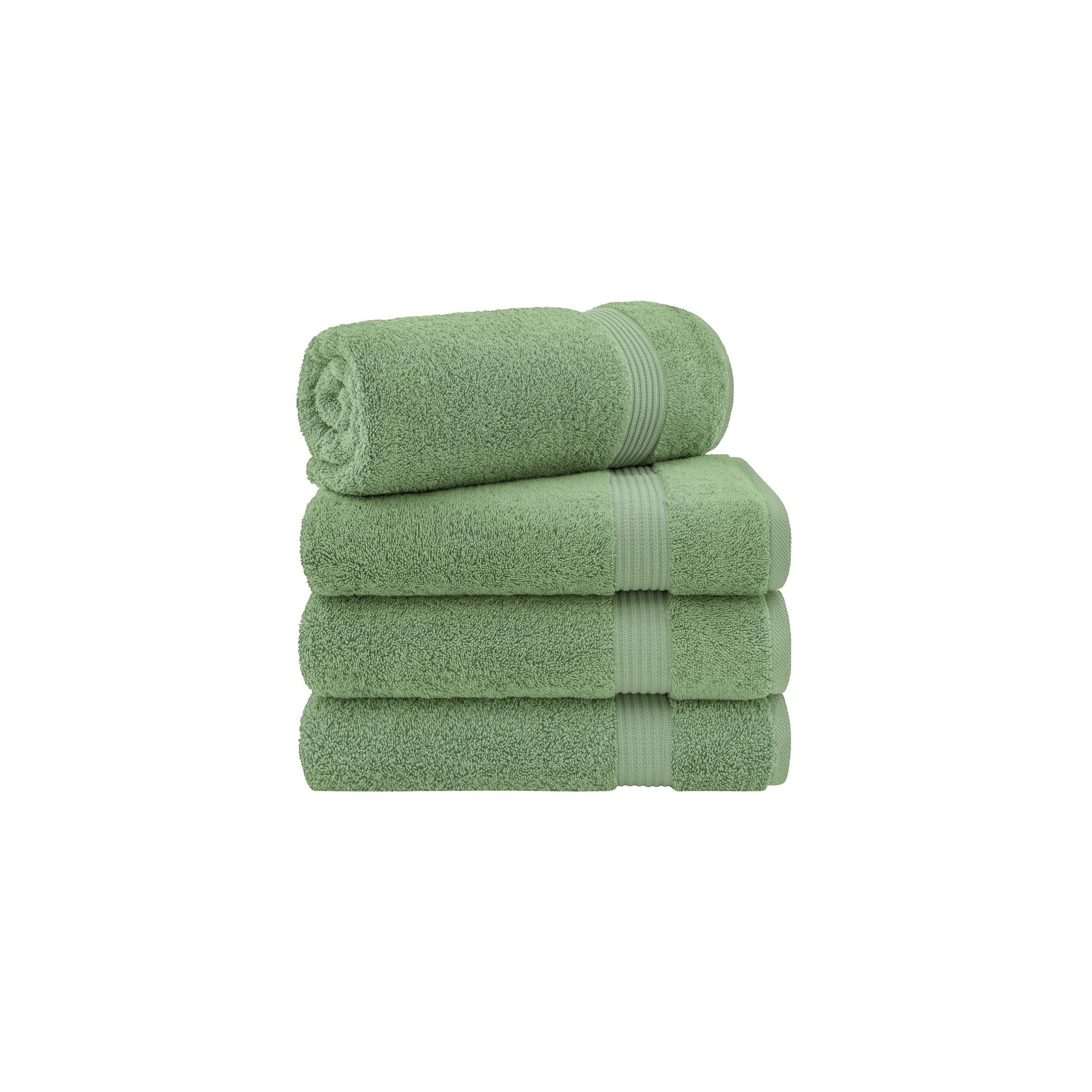 American Soft Linen Bekos 4 Pack Bath Towel Set, 100% Cotton Bath Towels for Bathroom, Sage Green