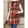 Coolmee Plaid Vest for Womens Casual Sleeveless Flannel Jacket Lapel Button Down Shirt with Pockets - 4 of 4