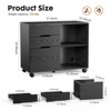 SEVOBAL Utility Storage Drawers 3 Drawer Mobile Rolling Lateral File Cabinet, Storage Organizer for Home Office and Kids Room, Black, 36"*18"*6" - 3 of 4