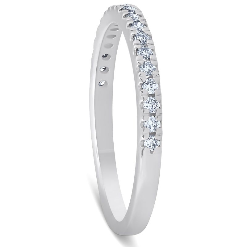 Pompeii3 1Ct Halo Round Lab Created Diamond Engagement Matching Wedding Ring Set White Gold, 3 of 6