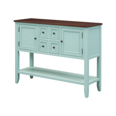 LunaLulinlk Storage Vintage Console Table with Four Small Drawers and Bottom Shelf for Living Rooms, Entrances and Kitchens