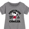 - Peanuts - First Grade Just Got Cooler Graphic Short Sleeve Fleece Dress - 2 of 4