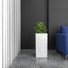 LeisureMod Terra Fiberstone and MGO Clay Planter Tall Square Planter Pot for Indoor and Outdoor - 3 of 4