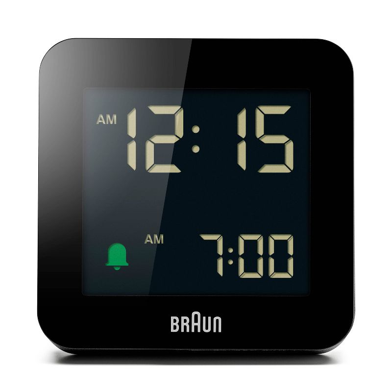 Braun Digital Alarm Clock with Snooze and Negative LCD Display, 1 of 12