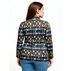 24seven Comfort Apparel Plus Size Mock Neck Long Sleeve Printed Top - 3 of 3
